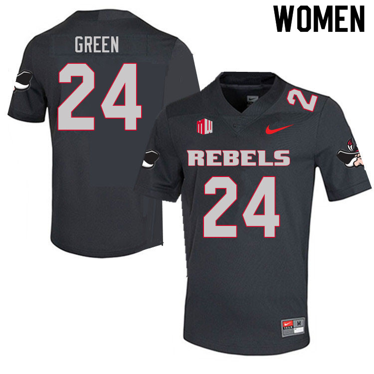 Women #24 Sammy Green UNLV Rebels College Football Jerseys Sale-Charcoal - Click Image to Close